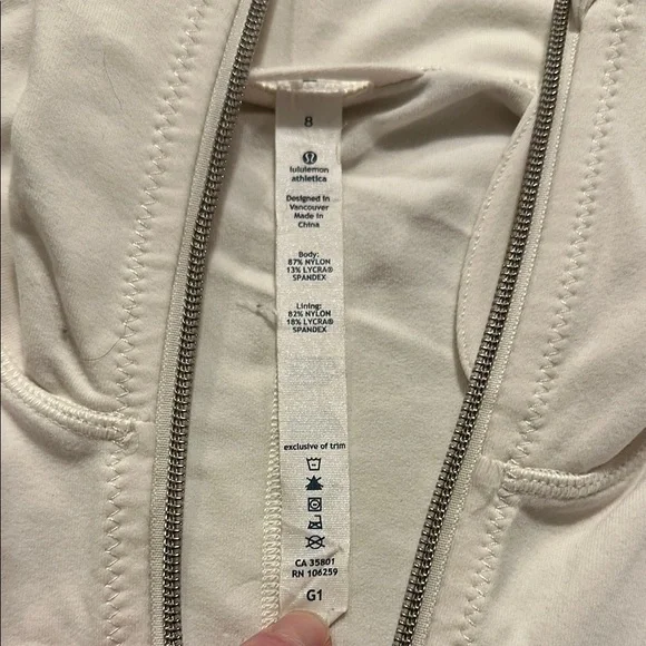 Lululemon Athletica White Define Zip-Up Jacket - Picture 2 of 2